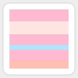 A fine consistency of Fresh Air, Cornflower Blue, Baby Pink, Very Light Pink and Pale Rose stripes. Sticker